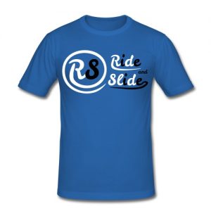 T-shirt blue Ride And Slide black n White