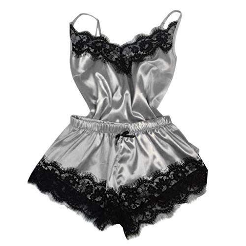 Pyjama Femme Dentelle Et Satin Vintage - Manches Courtes - Vêtement De Nuit Sexy Pour Couple