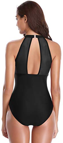 SHEKINI Maillot de Bain Femme 1 Pièce Amincissant Elegant Bikini Body Guide Monokini Vintage Taille Haute Transparent… – Image 3