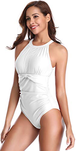SHEKINI Maillot de Bain Femme 1 Pièce Amincissant Elegant Bikini Body Guide Monokini Vintage Taille Haute Transparent… – Image 12