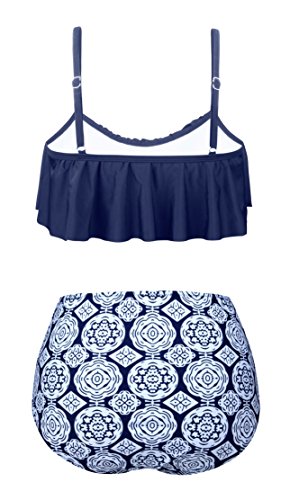 Aixy Femme Vintage Volants Maillots de Bain Taille Haute Mignon Bikini Ensembles Deux Pièces – Image 4