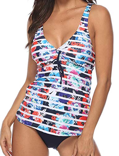 WEIWEI Femmes Imprim¨¦ Tankini Ensemble Bas Triangle Bref Deux Pi¨¨Ces Vintage Tribal Maillots De Bain Maillot De Bain… – Image 3