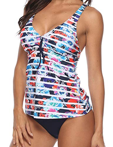 WEIWEI Femmes Imprim¨¦ Tankini Ensemble Bas Triangle Bref Deux Pi¨¨Ces Vintage Tribal Maillots De Bain Maillot De Bain… – Image 4