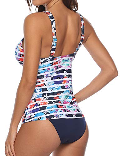 WEIWEI Femmes Imprim¨¦ Tankini Ensemble Bas Triangle Bref Deux Pi¨¨Ces Vintage Tribal Maillots De Bain Maillot De Bain… – Image 5