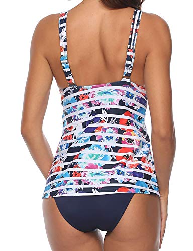 WEIWEI Femmes Imprim¨¦ Tankini Ensemble Bas Triangle Bref Deux Pi¨¨Ces Vintage Tribal Maillots De Bain Maillot De Bain… – Image 6
