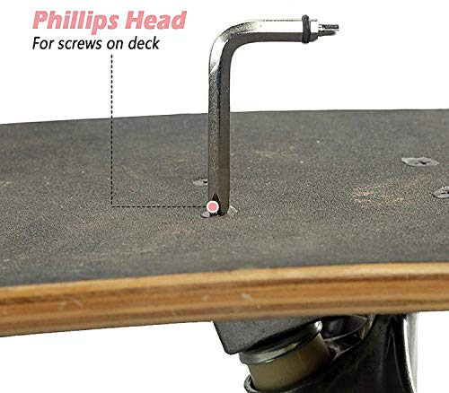 Arespark Tout en Un Outils de Skateboard Portable en Forme de T Améliorée avec clé de Type T et Tournevis Phillips de… – Image 7