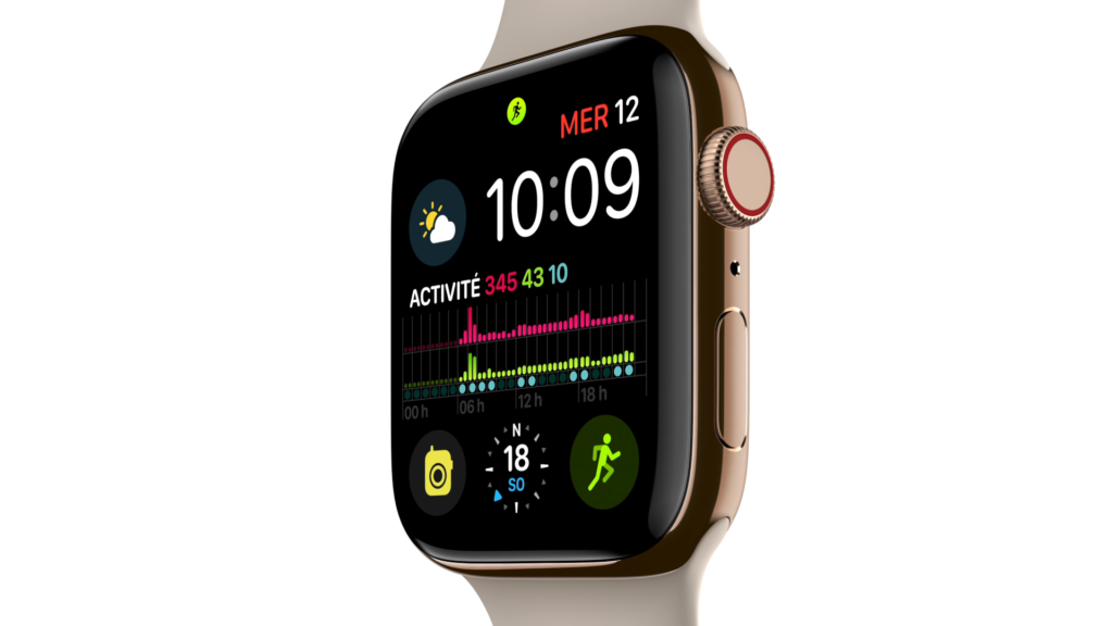 Apple Watch Series 4 (GPS + Cellular) boîtier en acier inoxydable or de 44 mm avec Bracelet Milanais - Or – Image 4