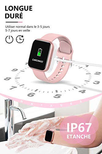 Montre Connectée Femme Smartwatch Sport Tactile Podometre  Cardiofrequencemetre O