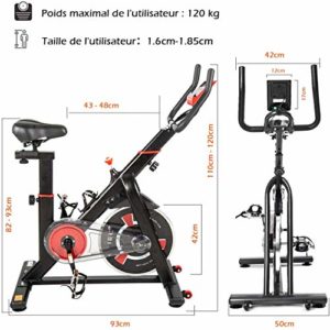 Vélo d Appartement ISE SY-7005-1 selle à 7 niveaux - Écran LCD - Noir pas cher