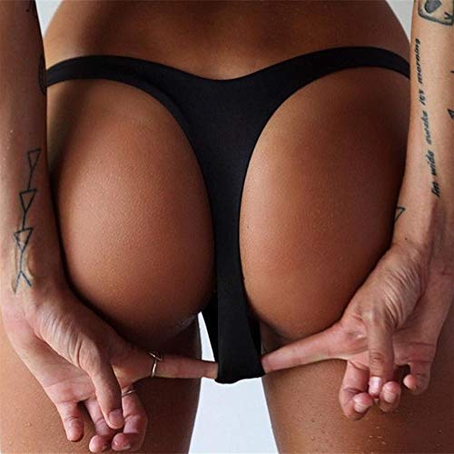 WeiCYN Maillots de Bain Femme Slip Bikini Bottom Brésilien String Maillot de Bain Classique Cut Bas Biquini Short de Bain Femme Maillot de Bain (Color : Brown, Size : L) – Image 4