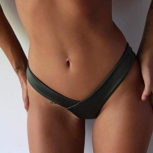 WeiCYN Maillots de Bain Femme Slip Bikini Bottom Brésilien String Maillot de Bain Classique Cut Bas Biquini Short de Bain Femme Maillot de Bain (Color : Brown, Size : L) – Image 7