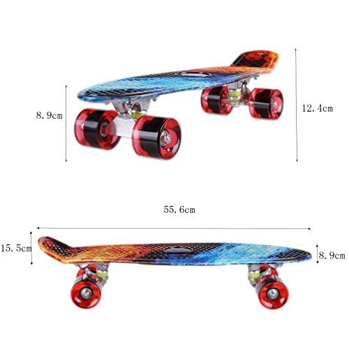 Mini skateboard 22 pouces pour les enfants avec roue éclairée