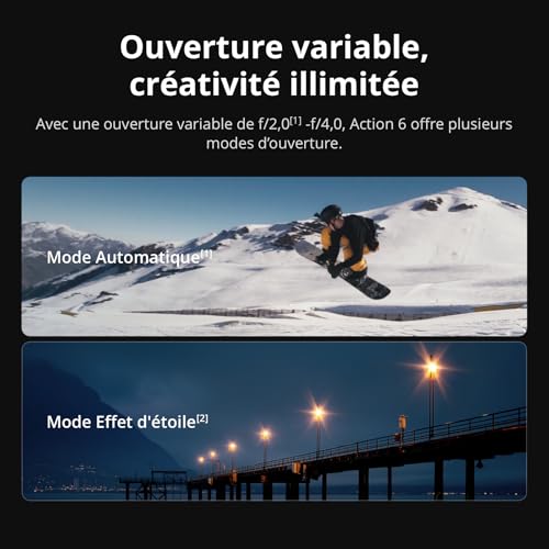 DJI Bundle Standard Osmo Action 6, caméra d’Action avec capteur carré 1/1,1″, Ouverture Variable, 4 h de Batterie, caméra d’Action 4K idéale pour capturer Rapidement des Moments excitants – Image 3