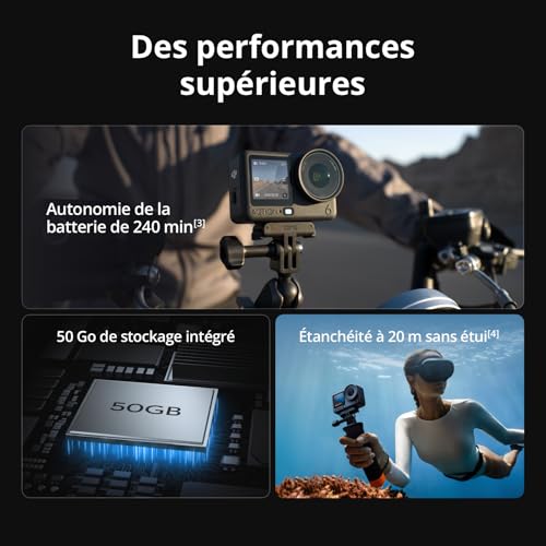 DJI Bundle Standard Osmo Action 6, caméra d’Action avec capteur carré 1/1,1″, Ouverture Variable, 4 h de Batterie, caméra d’Action 4K idéale pour capturer Rapidement des Moments excitants – Image 6