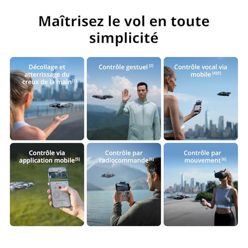 DJI Neo 2 (drone seul), léger & pliable, décollage & atterrissage du creux de la main, contrôle gestuel, ActiveTrack, détection obstacles omnidirectionnelle, drone 4K pour débutants – Image 3