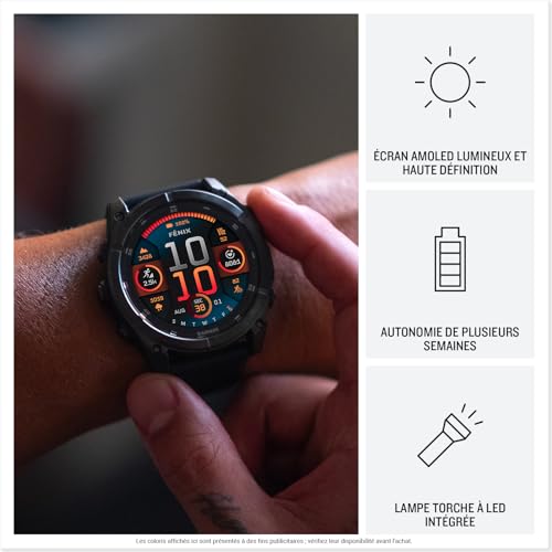 Garmin fēnix® 8 – Montre GPS Multisports AMOLED - Gray avec Bracelet en Silicone Noir – 47 mm – Image 5