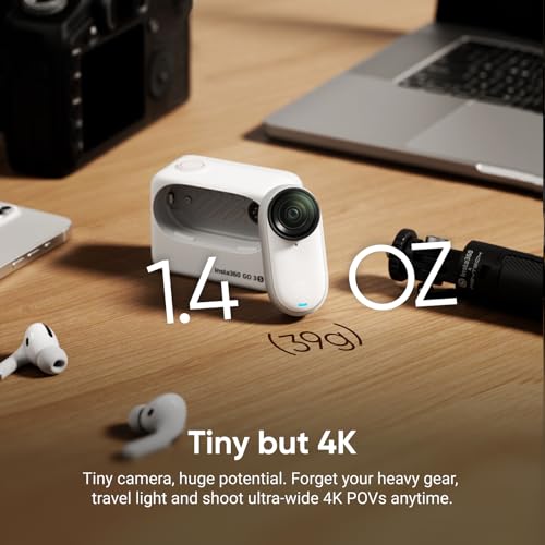 Insta360 GO 3S Blanc Arctique (64GB) - Petite caméra de vlog 4K, POV Mains Libres, Montage Partout, stabilisation, 140 Min d'autonomie, étanche à 10 m, édition IA, pour Voyage, vlog – Image 3