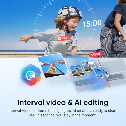 Insta360 GO 3S Blanc Arctique (64GB) - Petite caméra de vlog 4K, POV Mains Libres, Montage Partout, stabilisation, 140 Min d'autonomie, étanche à 10 m, édition IA, pour Voyage, vlog – Image 8
