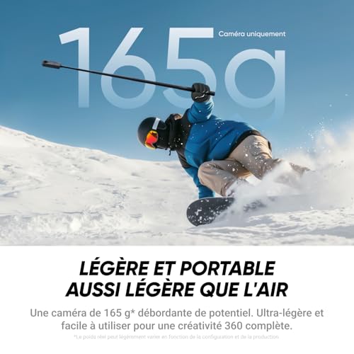 Insta360 X4 Air Noir Graphite - Caméra 360 8K légère de 165g, Effet Perche à Selfie Invisible, objectifs remplaçables, filmez d'abord et cadrez Plus Tard, Pare-Vent intégré – Image 3