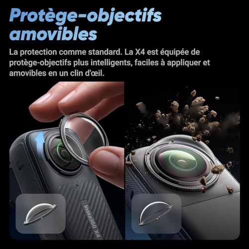 Insta360 X4 - Caméra d'action 360° 8K étanche, vidéo grand angle 4K, effet de perche à selfie invisible, protège-objectifs amovibles, 135 min d'autonomie, édition IA, stabilisation, pour sport, voyage – Image 7