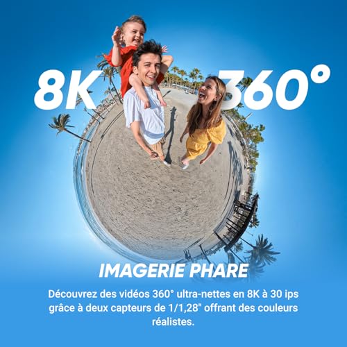 Insta360 X5 Pack Essentiels - caméra d'action 360° 8K étanche, Basse lumière de Pointe, Perche à Selfie Invisible, objectifs Robustes et remplaçables, 3h d'autonomie, Pare-Vent intégré – Image 4