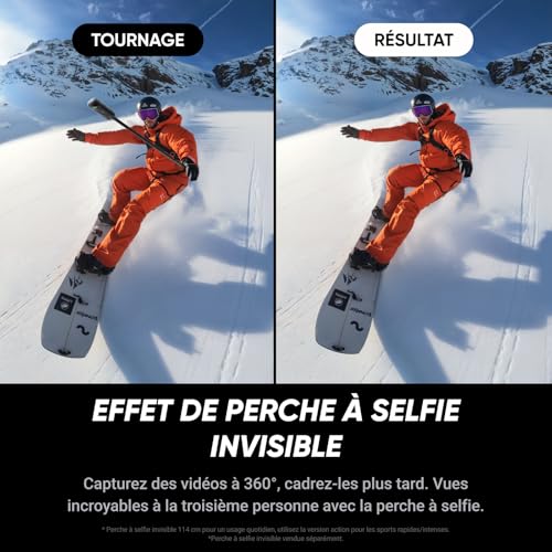 Insta360 X5 Pack Essentiels - caméra d'action 360° 8K étanche, Basse lumière de Pointe, Perche à Selfie Invisible, objectifs Robustes et remplaçables, 3h d'autonomie, Pare-Vent intégré – Image 6