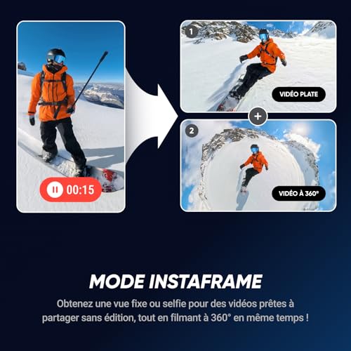 Insta360 X5 Pack Essentiels - caméra d'action 360° 8K étanche, Basse lumière de Pointe, Perche à Selfie Invisible, objectifs Robustes et remplaçables, 3h d'autonomie, Pare-Vent intégré – Image 7