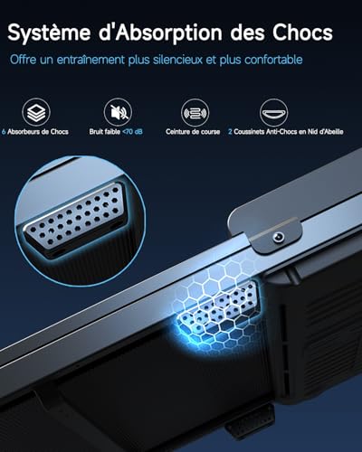 Tapis de Marche Course Walking Pad - Bureau Compact Petit Mini Treadmill Home Maison Courses Silencieux Portable Roulant Motorise Electrique Machine Vitesse Réglable 6KM/H avec Télécommande et LED – Image 4