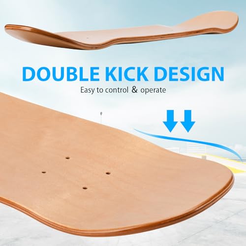 2PCS Skateboard Deck, 31 * 8 Inch 7-Layer Maple Blank Skateboard Deck, Double-Kick Skate Deck – Image 3