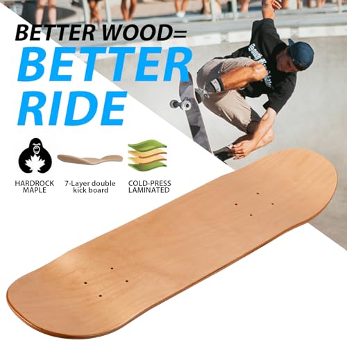 2PCS Skateboard Deck, 31 * 8 Inch 7-Layer Maple Blank Skateboard Deck, Double-Kick Skate Deck – Image 5