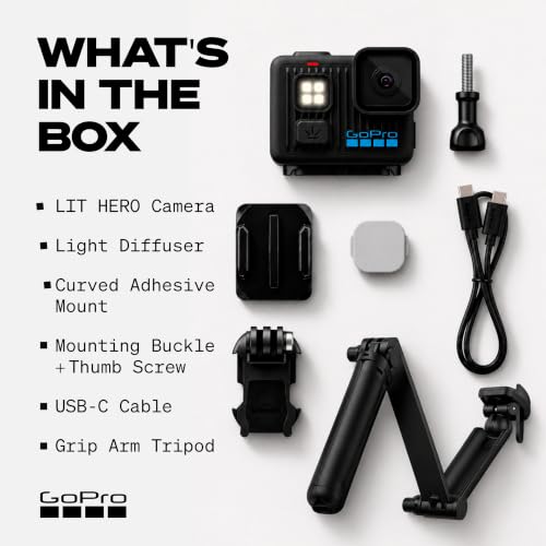 GoPro LIT Hero Bundle 3-Way Grip Arm Tripod - Lightweight, 4K, Waterproof Action Camera with Touchscreen — Edit Quik App – Image 2