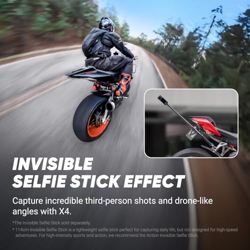 Insta360 X4 Creator Bundle - 8K Waterproof 360 Action Camera, 4K Wide-Angle Video, Invisible Selfie Stick, Removable Lens Guards, 135 Min Battery Life, AI Editing, Stabilization, for Sports, Travel – Image 4