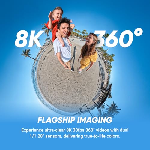 Insta360 X5 - Waterproof 8K 360° Action Camera, Leading Low Light, Invisible Selfie Stick Effect, Rugged and Replaceable Lens, 3-Hour Battery, Built-in Wind Guard, Stabilization, Triple AI Chip Design – Image 2