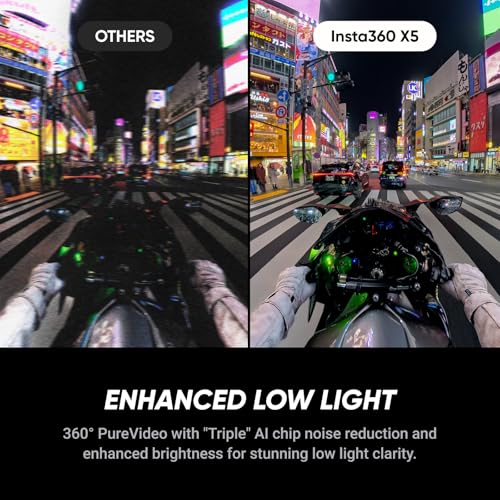 Insta360 X5 - Waterproof 8K 360° Action Camera, Leading Low Light, Invisible Selfie Stick Effect, Rugged and Replaceable Lens, 3-Hour Battery, Built-in Wind Guard, Stabilization, Triple AI Chip Design – Image 3