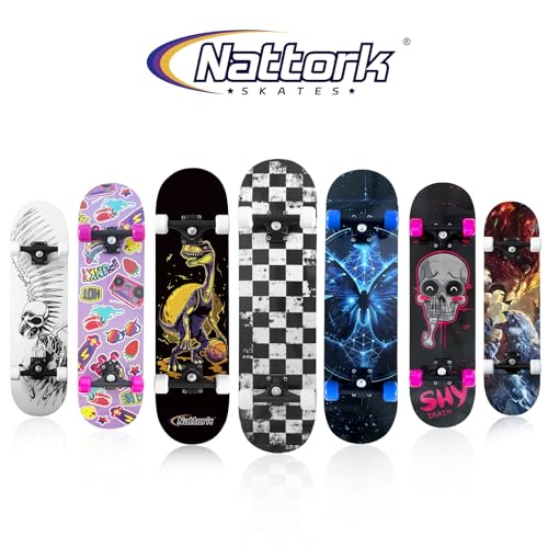 Nattork 31 Inch Complete Skateboard, Standard Skateboards for Beginners, Wood 9 Layer Canadian Maple Trick Skate Boards for Boys Girls Youth Teens Adults – Image 6
