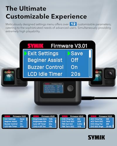 SYMIK Battery Charger for GoPro Hero 13, Mission 1/Pro Fast Charging Case – Image 3