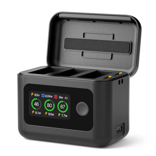 SYMIK Battery Charger for GoPro Hero 13, Mission 1/Pro Fast Charging Case