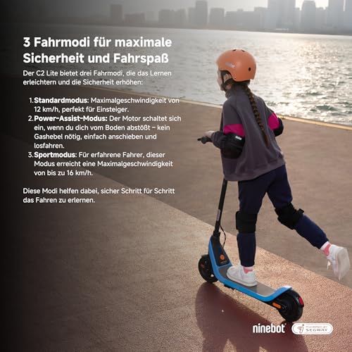 Segway-Ninebot C2 Light, Trottinette électrique Enfant, 3 Modes de Conduite avec Vitesse Maximale de 16 km/h – Image 3