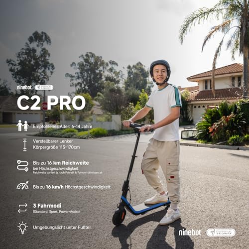 Segway-Ninebot C2 Pro E, Trottinette électrique Enfant, 3 Modes de Conduite avec Vitesse Maximale de 16 km/h, Autonomie de 17 km – Image 2