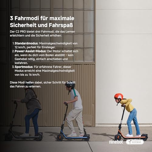 Segway-Ninebot C2 Pro E, Trottinette électrique Enfant, 3 Modes de Conduite avec Vitesse Maximale de 16 km/h, Autonomie de 17 km – Image 3