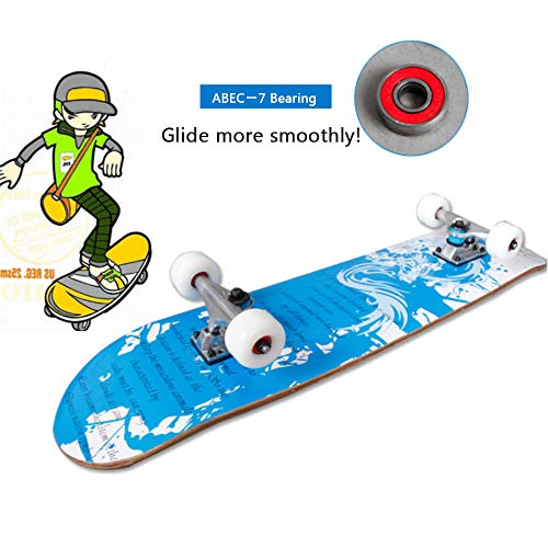 Standard Skateboards for Beginners Kids Boys Girls Youths Adults Starter-Complete Skate Boards 31''x 8'' Maple Wood Skateboard – Image 5