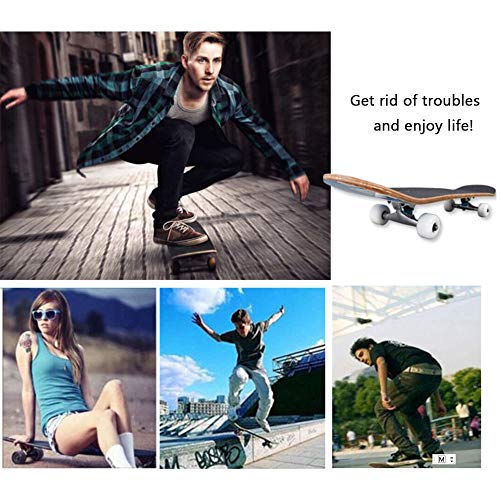 Standard Skateboards for Beginners Kids Boys Girls Youths Adults Starter-Complete Skate Boards 31''x 8'' Maple Wood Skateboard – Image 6